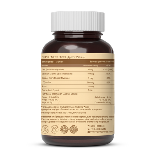 Zinc & Selenium - With Copper, Amla & Grape Seed Extract